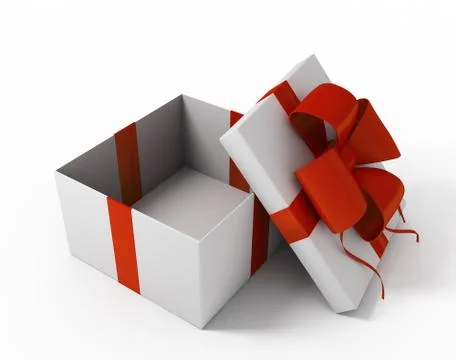 Open white gift box Stock Illustration