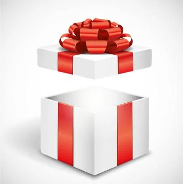 Open white gift box Stock Illustration