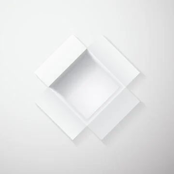 Open white gift box top view. Vector illustration. Stock Illustration