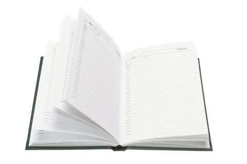Open white notebook isolated Stock Photos