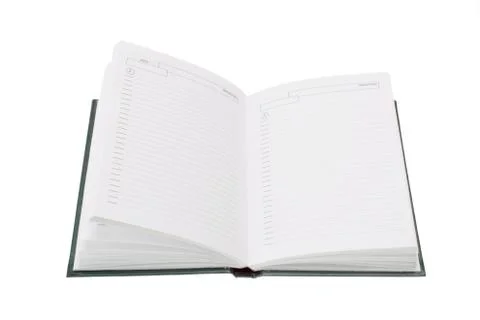 Open white notebook isolated Stock Photos