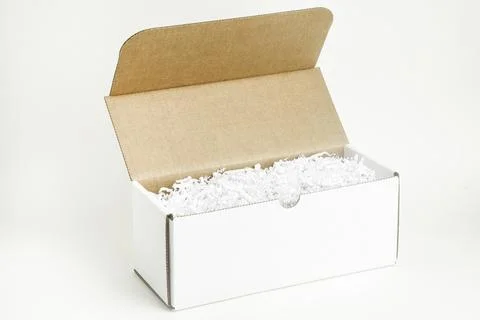 Open White Rectangular Cardboard Packaging Box Stock Photos