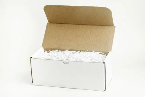 Open White Rectangular Cardboard Packaging Box Stock Photos