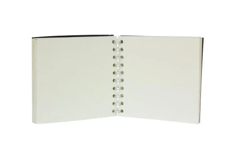 Open white two page notebook without line Stock Photos