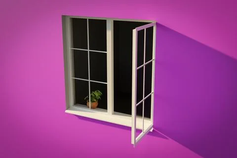 Open white window Stock Illustration