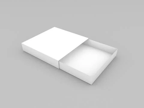 Open wide box mock up on gray background. Stock Illustration