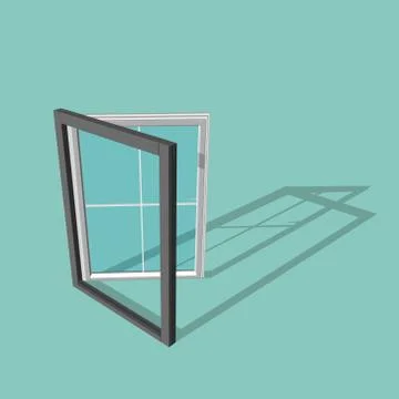 Open window. 3d Vector illustration. Stock Illustration