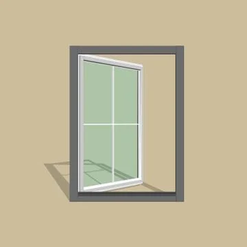Open window. 3d Vector illustration. Stock Illustration