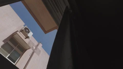 Open Window and Curtain Moving in Hot Weather Stock Footage 346300575