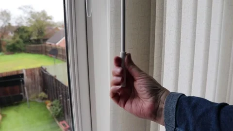 Open window blinds in a modern home Video stock 146446158