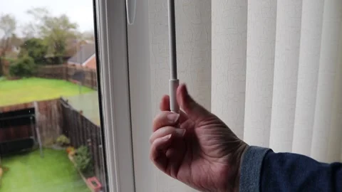 Open window blinds in a modern home Video stock 146446169