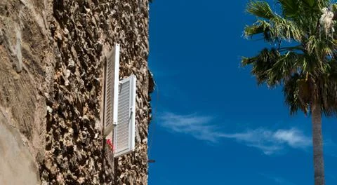 Open window blue sky Stock Photos