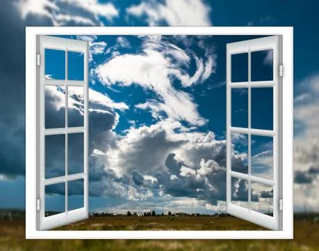 Open window cloud sun Фото