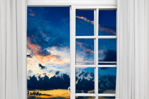 Open window cloud sun Фото