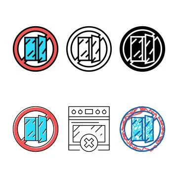 Open window edition prohibition sign color icon vector Stock Illustration