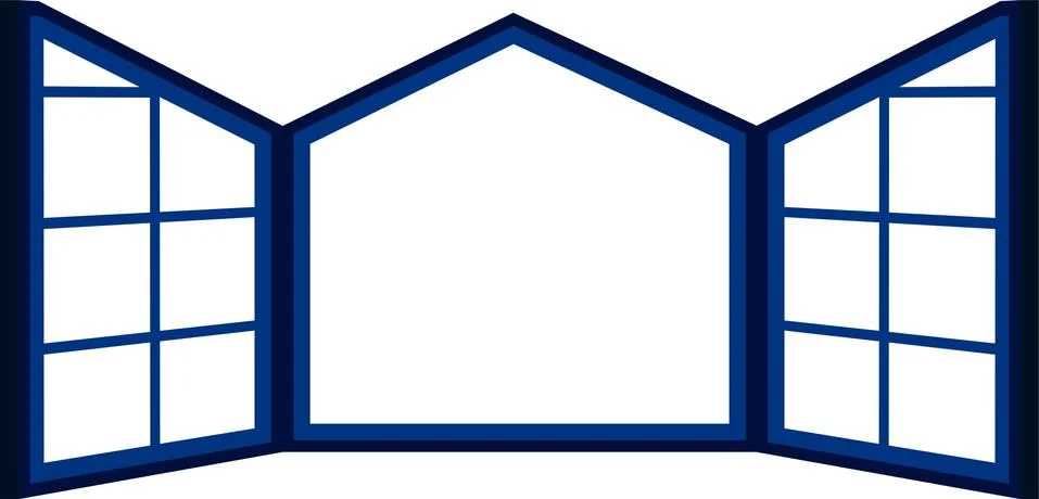 Open window frame Stock Illustration