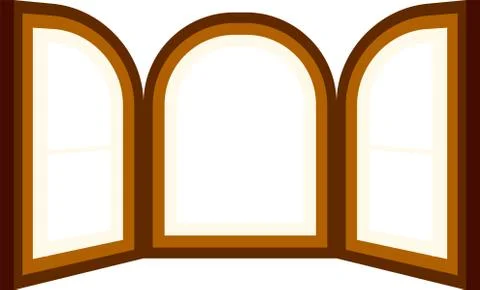 Open window frame Stock Illustration