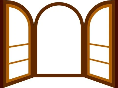 Open window frame Stock Illustration