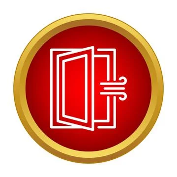 Open window icon with air flow symbol Stock Illustration