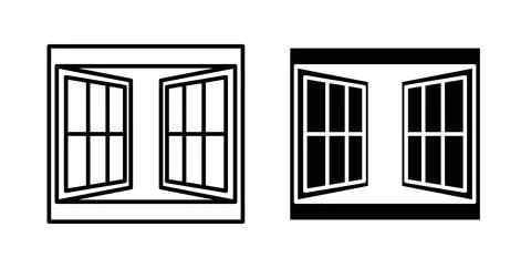 Open window icon Illustration designs pack for Web Stock Illustration