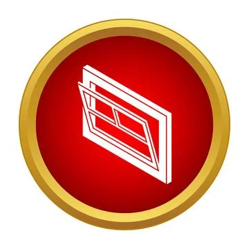 Open window icon in red circle Stock Illustration