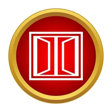Open window icon in red circle Stock Illustration