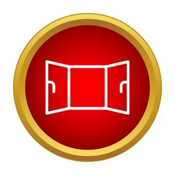 Open window icon in red circle button Stock Illustration