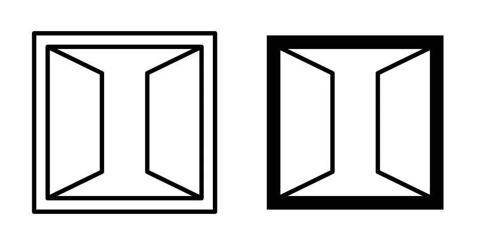 Open window icon vector, symbol, logo illustrations Stock Illustration