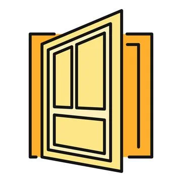 Open window icon with yellow frame and light Stock Illustration