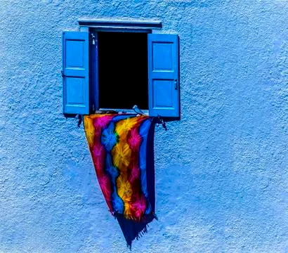 Open Window. Isolated Stock Photos