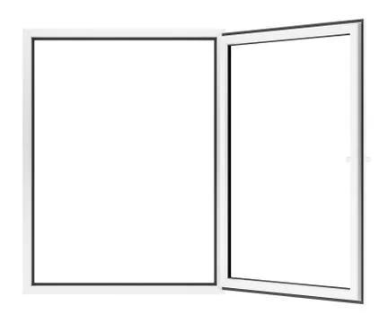 Open window isolated on white background. 3d illustration Stock Illustration