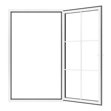 Open window isolated on white background. 3d illustration Stock Illustration
