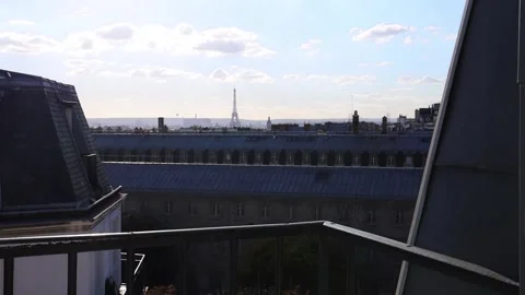 Open window overlooking the city Stock Footage 299380705