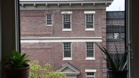 Open window; rainy day Video stock 89232035