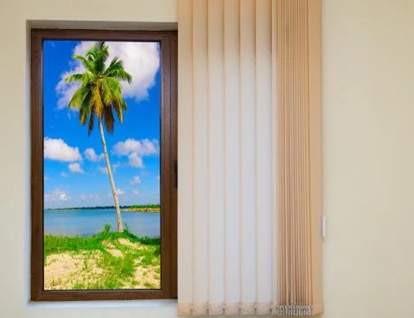 Open window to the sea 写真素材