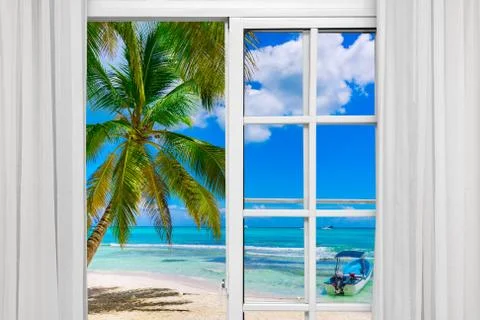 Open window to the sea 写真素材