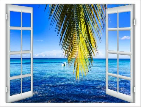 Open window to the sea Foto stock