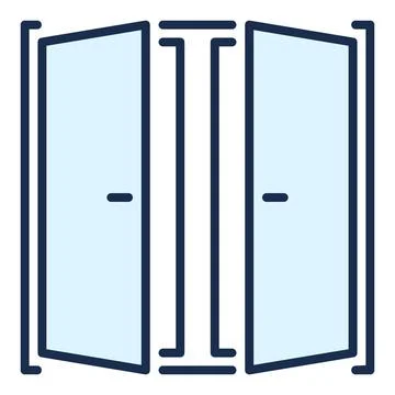 Open Window vector square blue icon or symbol Ilustración de archivo