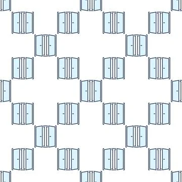Open Window vector square blue seamless pattern Illustrazione stock