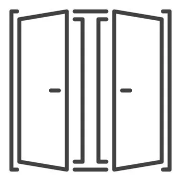 Open Window vector square outline icon or design element Ilustración de archivo