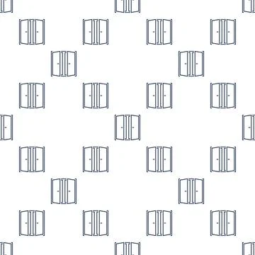 Open Window vector square outline seamless pattern Illustrazione stock