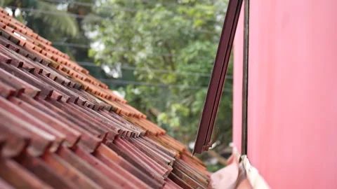 Open the window when the morning is recorded from outside. Stock-Footage 291372370