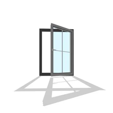 Open window.Isolated on white background. 3d Vector illustration. 스톡 일러스트