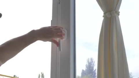 Open windows in the house for ventilation, open plastic windows in the apartment Stock Footage 336466318