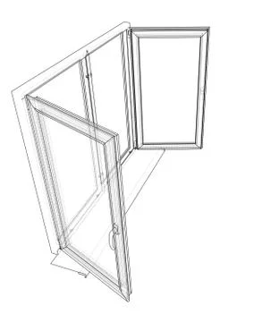 Open windows sketch Illustrazione stock