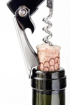 Open wine bottle Stock Photos