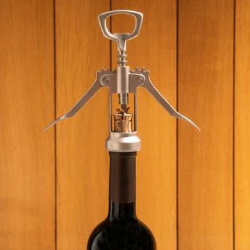 Open the wine bottle Stock Photos