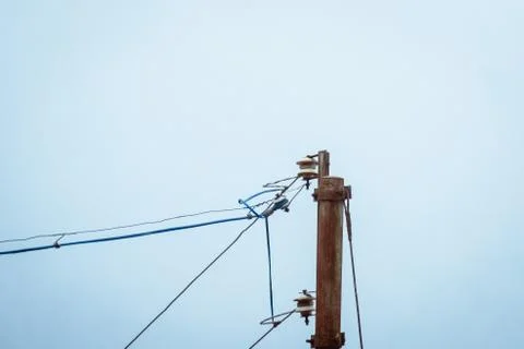 Open wires on lamp posts a major hazard due to poor wiring can increase chanc Stock Photos
