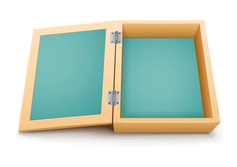 Open wooden box isolated vector Stock Illustration