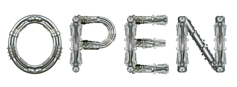 Open, word concept technically Stock Illustration